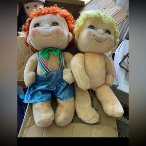 Vintage”HUGGA BUNCH”Plush Kids Doll - Blonde and Red-Haired Soft Toy Set